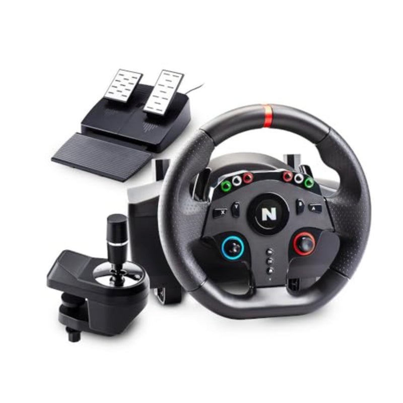 Drive Pro ONE Gaming Racing Wheel with Separate Shifter and Floor Pedals, Steering Wheel, 270 Degree Zero Dead Zone Driving Car Simulator, MLT-DP20-K Black (Renewed) - Image 1