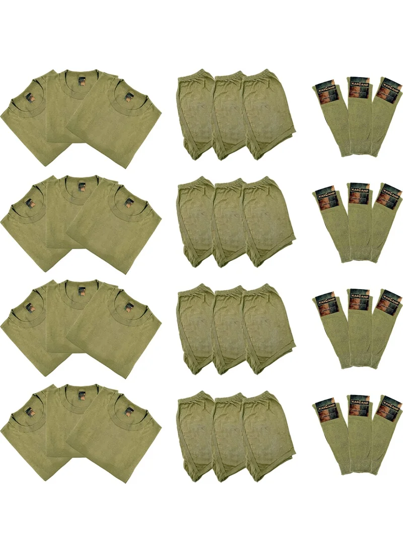 Karcamp 12-Piece Military Underwear Set (Undershirt-Boxer-Socks)