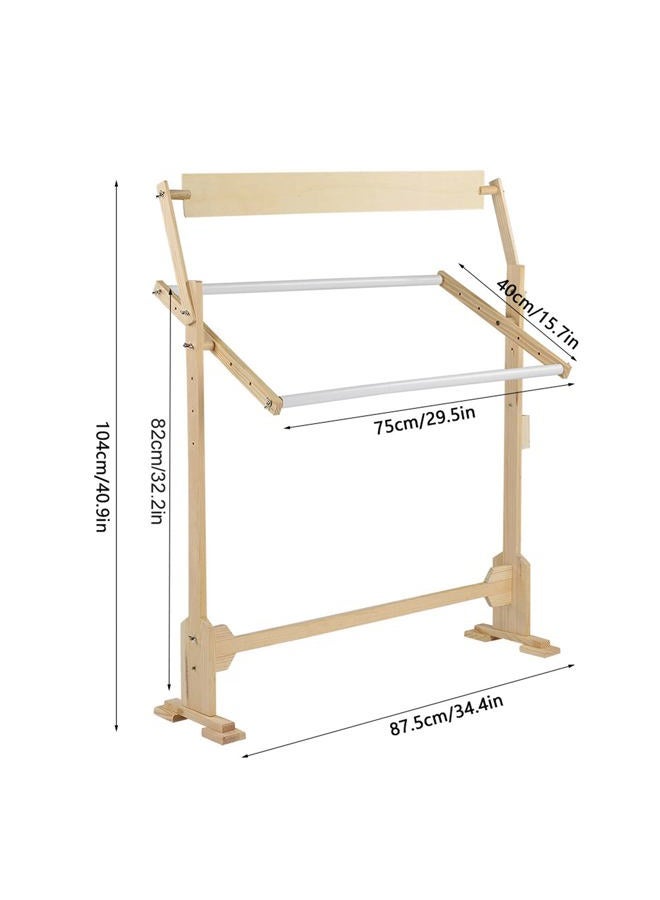 Ejoyous Adjustable Embroidery Stand, Large Size Wood Frame Embroidery Hoop Stand Rotated Cross Stitch Stand for Cross Stitch Needlework Sewing Tools - Image 2