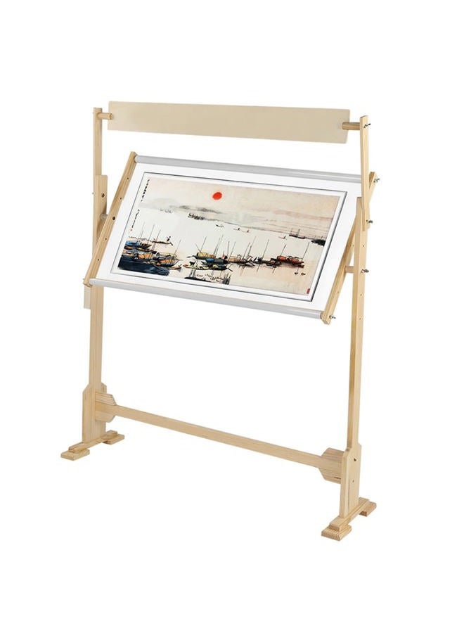 Ejoyous Adjustable Embroidery Stand, Large Size Wood Frame Embroidery Hoop Stand Rotated Cross Stitch Stand for Cross Stitch Needlework Sewing Tools - Image 1