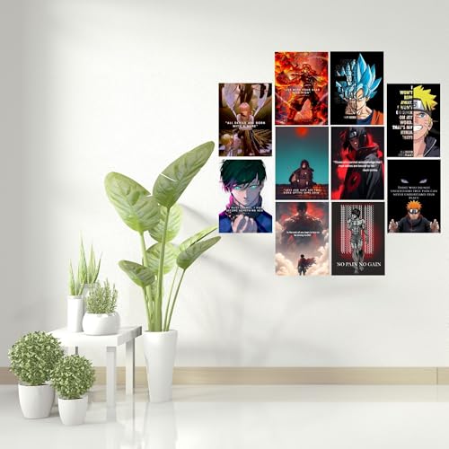 Posters Inc Anime Motivation,Aesthetic Home Decor Items for Living Room, Birthday Gifts for Men, 300 GSM HD Quality Print A4 Size Set of 10 with Glue Dots - Image 2