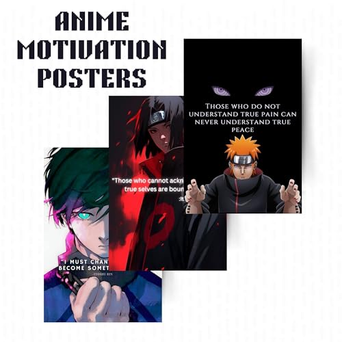 Posters Inc Anime Motivation,Aesthetic Home Decor Items for Living Room, Birthday Gifts for Men, 300 GSM HD Quality Print A4 Size Set of 10 with Glue Dots - Image 5