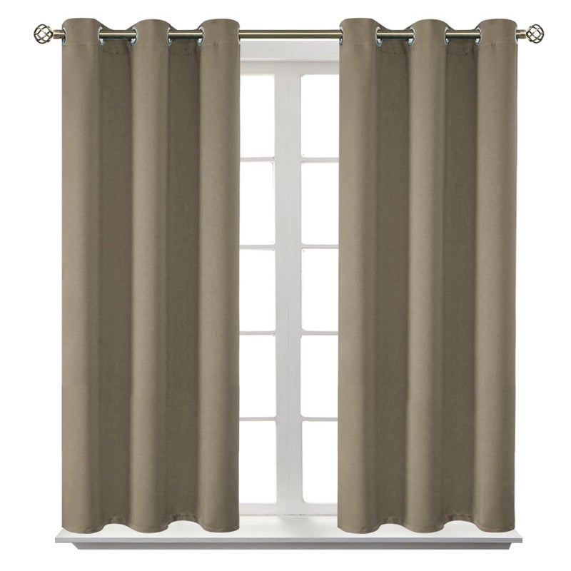 BGment Room Darkening Curtains 45 Inches Long - Grommet Thermal Insulated Drapes Window Treatment Curtains for Bedroom, 2 Panels, 38 x 45 Inch, Cocoa - Image 1