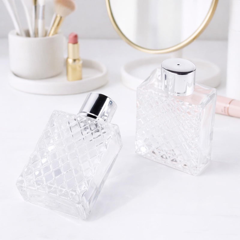 HXRYAGi 2 Pack 100ml Empty Perfume Bottles Refillable, Glass Perfume Atomizer with Funnels & Droppers, Leak-Proof Travel Perfume Spray Bottles, Fine Mist Sprayer for Cologne Essential Oils - Image 5