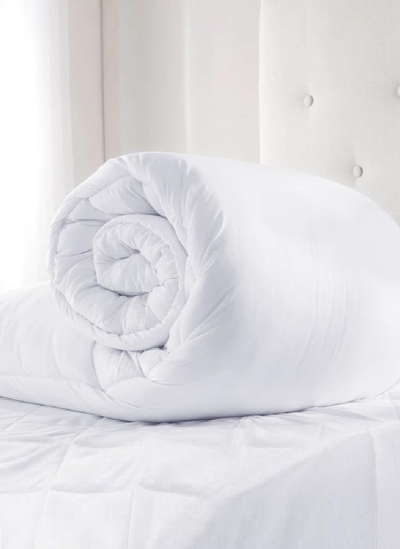 Blueberry - Luxury King Size Plain Duvet  Quilted Cotton White 200x220cm - Image 1