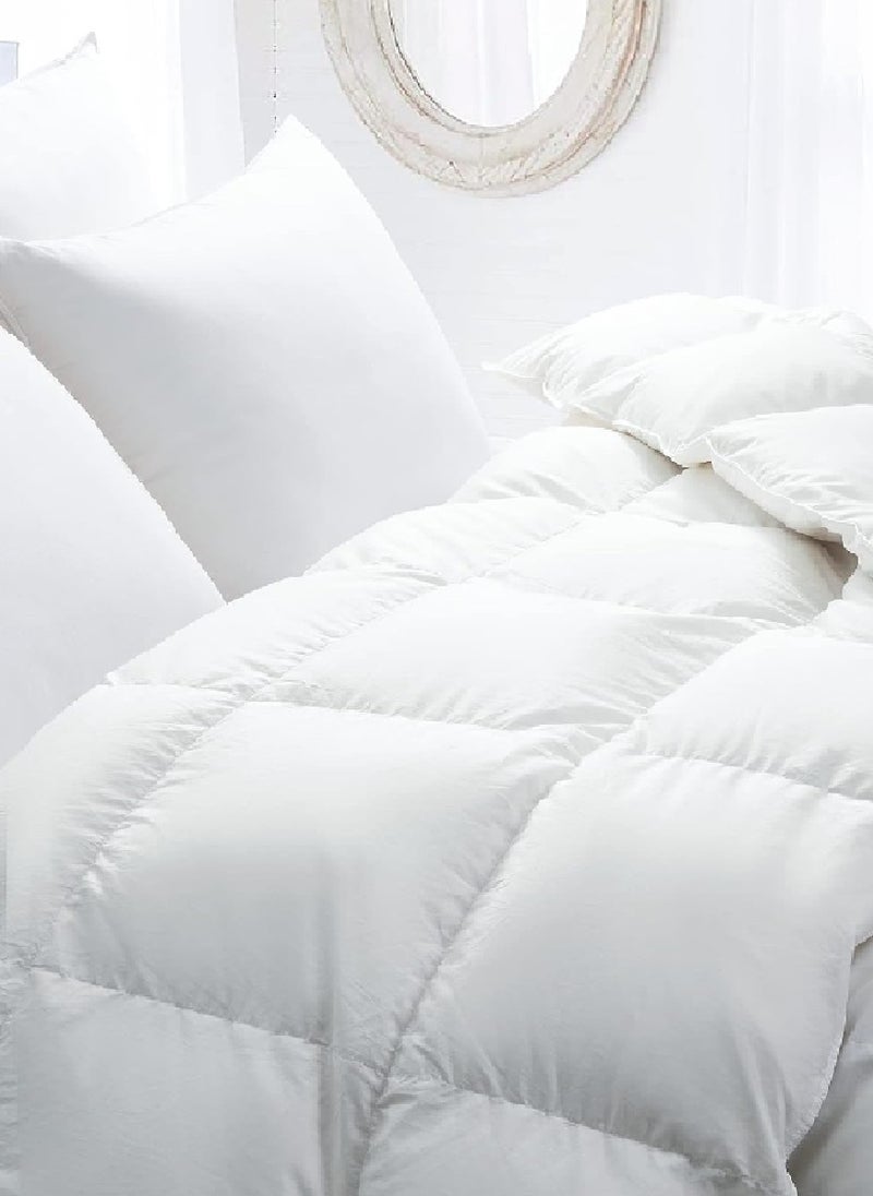 Blueberry - Luxury King Size Plain Duvet  Quilted Cotton White 200x220cm - Image 1