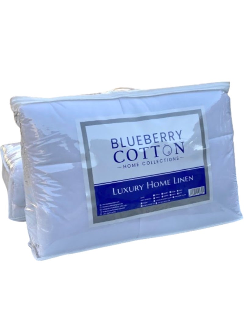 Blueberry - Luxury King Size Plain Duvet  Quilted Cotton White 200x220cm - Image 1