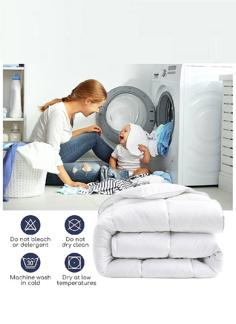 Blueberry - Luxury King Size Plain Duvet  Quilted Cotton White 200x220cm - Image 1