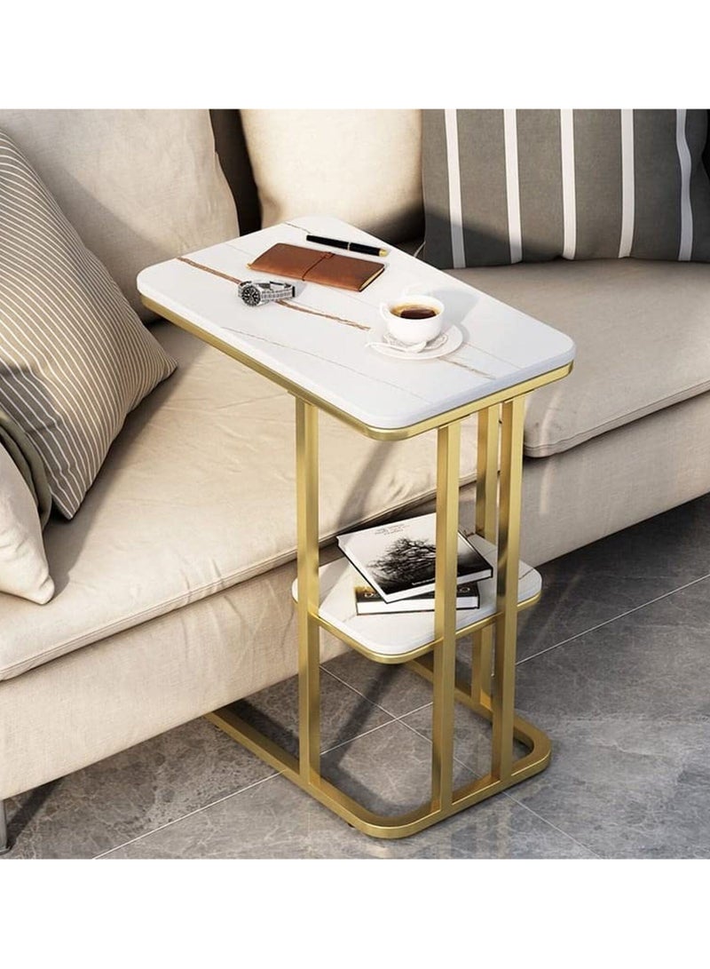 DubaiGallery طاولة صغيرة طاولة جانبية طاولة قهوة طاولة نهاية طاولة جانبية للكنبة، طاولة معدنية بجانب السرير، طاولة هاتف، لغرفة المعيشة، غرفة النوم، المطبخ، تخزين بطبقتين - Image 3