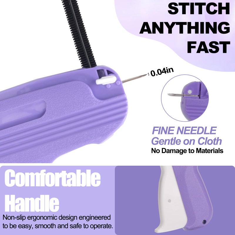 Yewltvep Stitch Gun For Clothes  Mini Stitchy Sewing Gun Stitchy Quick Clothing Fixer Gun With 6 Needles  2500 White & 2500 Black Fasteners  Handheld Tagging Gun For Speedy Clothing Fixer Micro Tagging Gun - Image 2