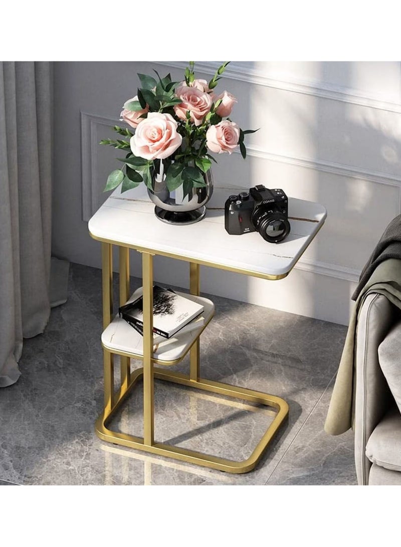 DubaiGallery طاولة قهوة شمالية لغرفة المعيشة طاولة جانبية مقاومة للاهتراء طاولة زاوية إبداعية طاولة جانبية من الحديد المطاوع - Image 2