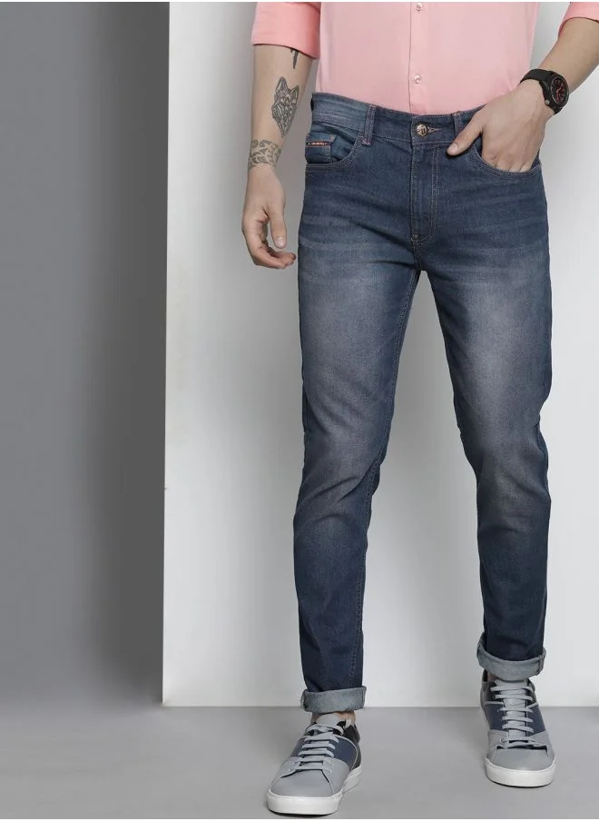 The Indian Garage Co Men Slim Fit Solid Mid-Rise Stretchable Jeans