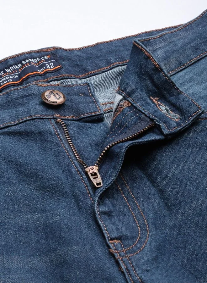 The Indian Garage Co Men Slim Fit Solid Mid-Rise Stretchable Jeans