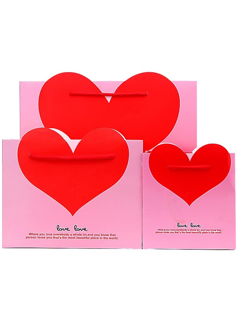 PEI  AN Premium Love-Themed Gift Bags – Elegant Small Paper Bags for Jewelry, Presents & Special Occasions (3 Pieces)  - Image 1