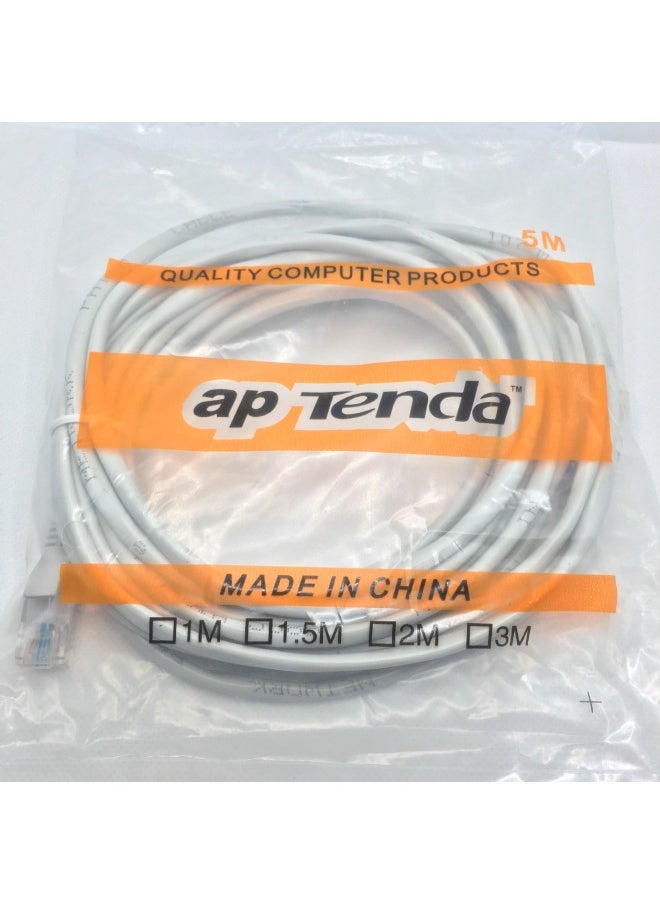 Generic Direct Network Cable Super Class 5 Super Class 6 Line Neutral 100 Trillion Gigabit Oxygen-free Copper RJ45 Finished Network Cable-Colour:Category 5e Gray (full Meter)-Line Length:15M  - Image 1