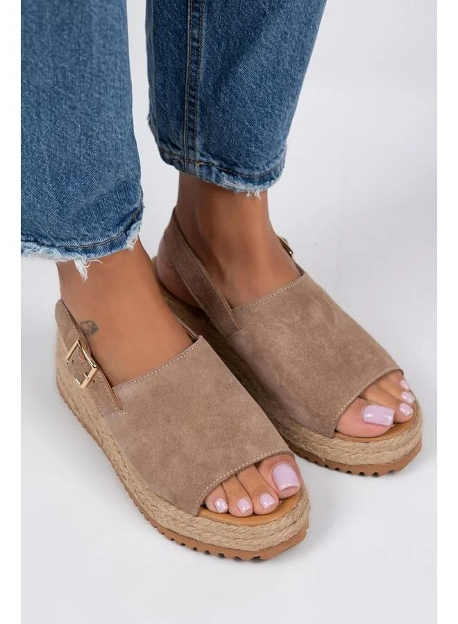 Penny Women's Genuine Leather Belted Buckle Vison Sandal