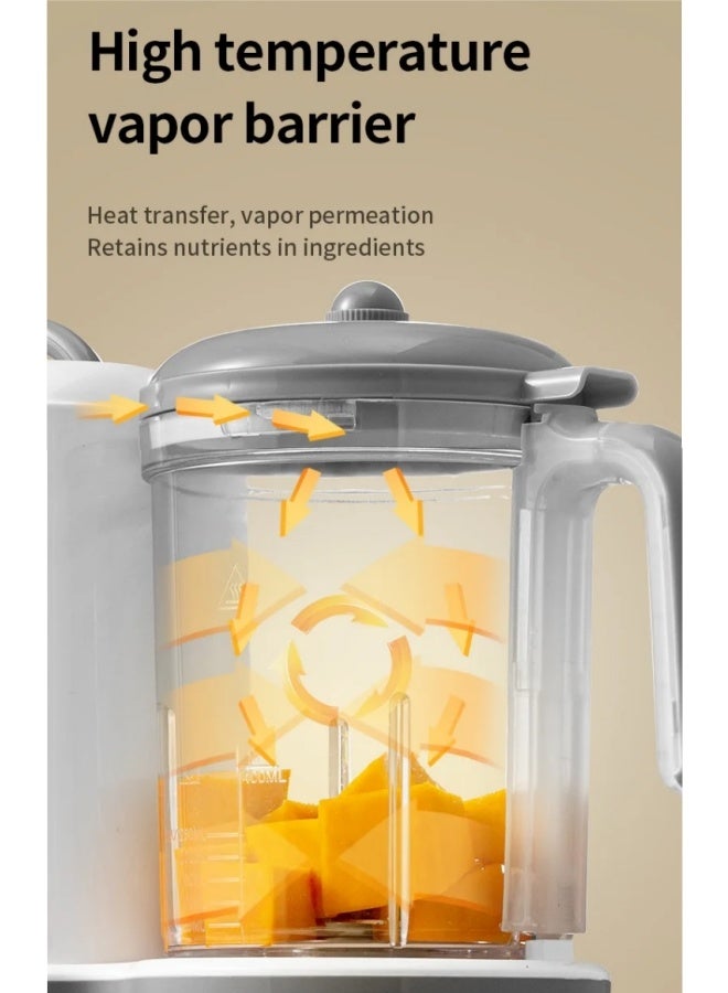 الدليبن جهاز تحضير طعام الأطفال، معالج متعدد الوظائف 5 في 1 للأطفال، جهاز تحضير طعام الأطفال المهروس، شاشة تعمل باللمس، جهاز بخار وخلاط للأطفال، طهي وطحن تلقائي، جهاز تسخين طعام الأطفال، وظيفة توقيت (أبيض) - Image 5