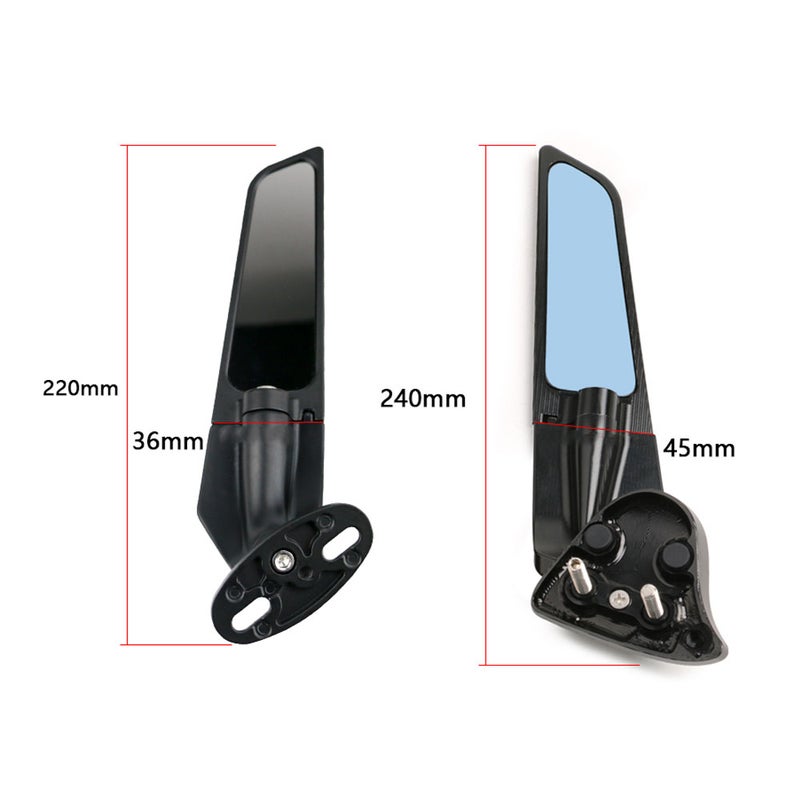 2pcs Motorcycle Wind Swivel Wing Universal Rearview Mirror Spoiler Adjustable Rotating Side Mirrors Modification Accessories - Image 4