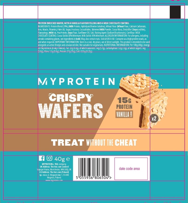 MyProtein Wafer 10x40g Vanilla - Image 2