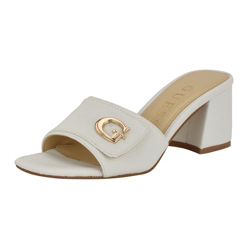 Guess Women's Gallai Sandal, White Saffiano 141, 10 - Image 4