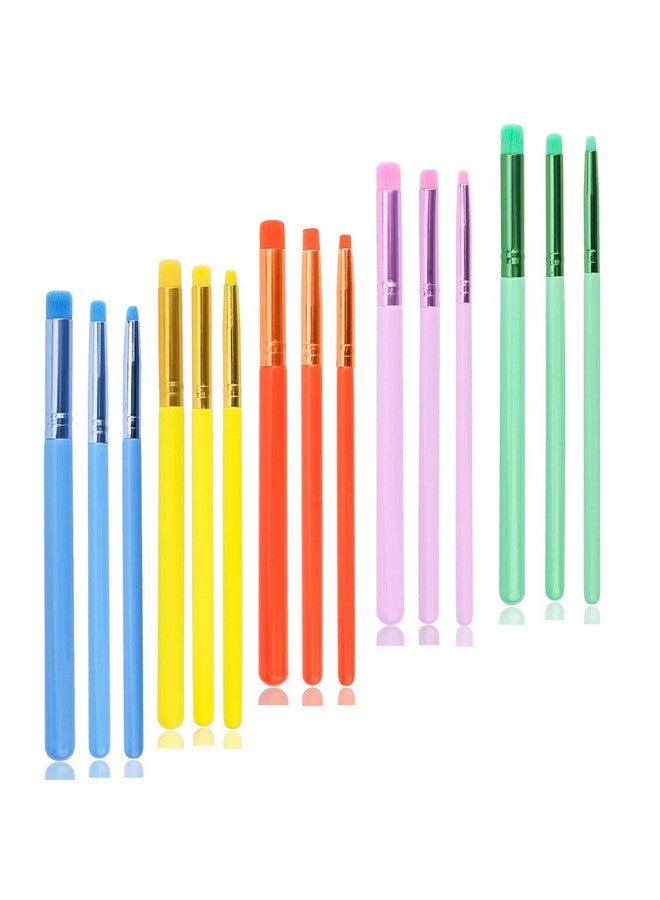 يوسينج فرش مزج حبر مفصلة لصنع البطاقات (15 قطعة) فرشاة جافة أداة مزج رسم مصغر لمزج الحبر، استخدم مع الإستنسل المعقد مع تفاصيل صغيرة (5 ألوان) - Image 1