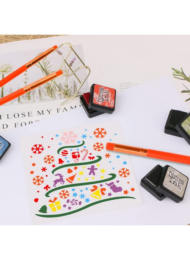 يوسينج فرش مزج حبر مفصلة لصنع البطاقات (15 قطعة) فرشاة جافة أداة مزج رسم مصغر لمزج الحبر، استخدم مع الإستنسل المعقد مع تفاصيل صغيرة (5 ألوان) - Image 4