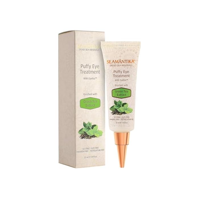 Puffy Eye Treatment Instant results – Naturally Eliminate Wrinkles, Puffiness, Dark Circle and Bags in Minutes – Hydrating Eye Cream w/ Green Tea Extract, Dead Sea Minerals by SEAMANTIKA – .8 fl.oz.