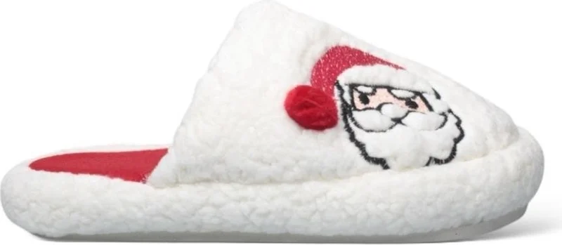 Liger Women's Fluffy Embroidered Home Slippers Dowry Pack Slippers Valentine's Day White - Black