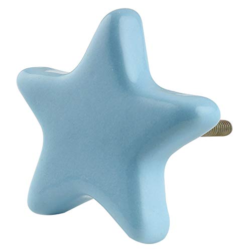Indian-Shelf IndianShelf 4 Packs Turquoise Star Ceramic Luxury Drawer Knobs for Kitchen Cabinet Hardware Door Pulls Decorative Dresser Cupboard - Image 1