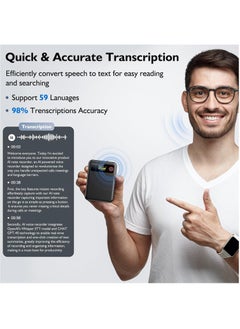 KADIP AI Voice Recorder with Transcription Summarize - Magnetic Note Audio Recording Device with Playback for Phone Calls Lectures Meetings Interviews, APP Control Support 104 Languages Noise Reduction 64GB Memory  - Image 3