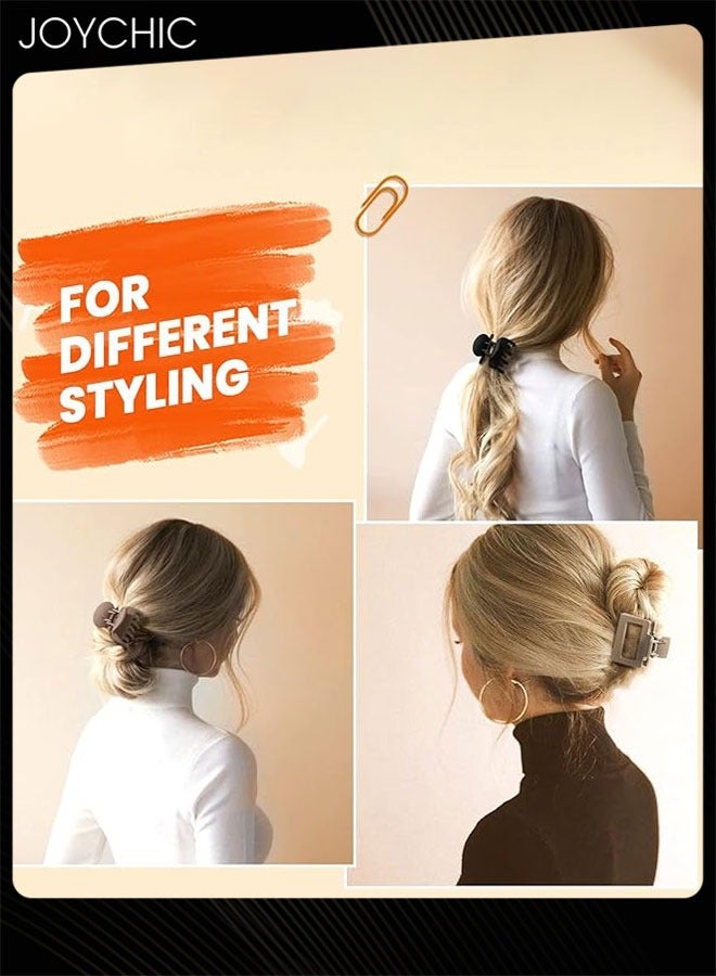 Joychic 8 piece Matte Hair Clips for Women and Girls - Rectangle and Double Row Small Claw Clips for Thin/Medium Fine Hair - Nonslip Jaw Clips  - Image 4