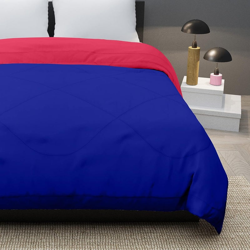 KEA KEA Microfibre Reversible Single Bed ComforterDuvet for All WeatherBlue Pink 250 GSMComforter Single  - Image 4