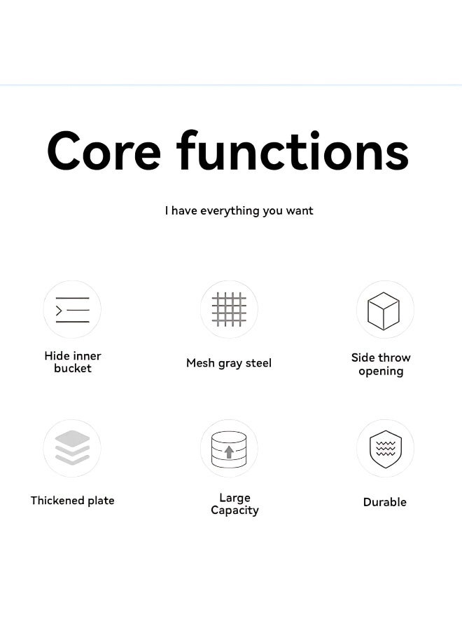 AKC 30L Commercial Square Stainless Steel Trash Can with Built-In Ashtray – Outdoor & High-Traffic Public Waste Station in Black or Silver - Image 5