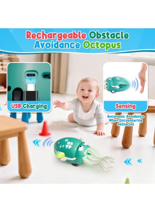 general Dancing Squid Baby Toy, Electric Crawling Octopus Tummy Time Toy, Rechargeable Magic Dancing Music Squid Baby Toys for 3 4 5 6 Year Old Kids Boy Girl Birthday Gifts Christmas Stocking Stuffers - Image 3