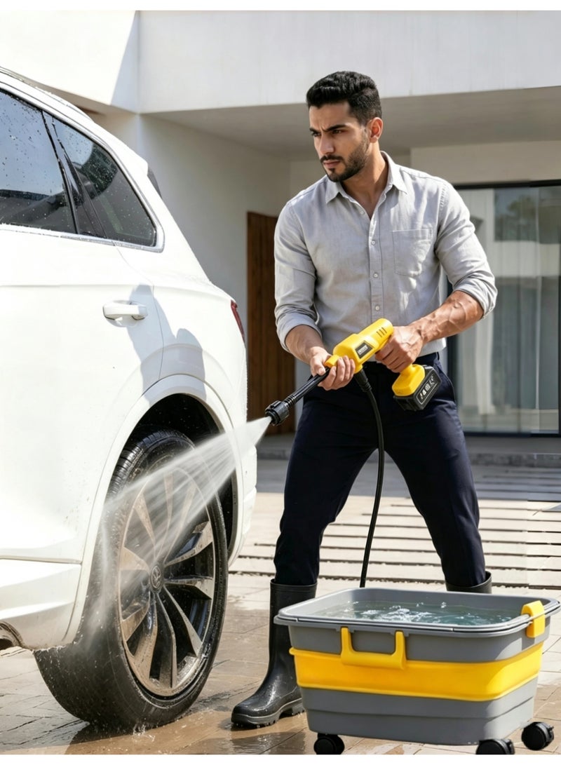 Cordless High Pressure Washer , 22L portable water tank, 6 Adjustable Spray Modes, Two 12000mAh lithium batteries, Foam Nozzle, for Car Wash, Home & Outdoor Cleaning - Image 2
