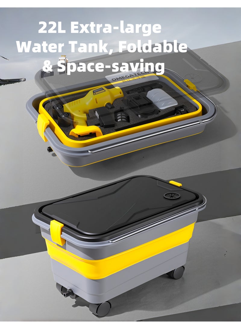 Cordless High Pressure Washer , 22L portable water tank, 6 Adjustable Spray Modes, Two 12000mAh lithium batteries, Foam Nozzle, for Car Wash, Home & Outdoor Cleaning - Image 4