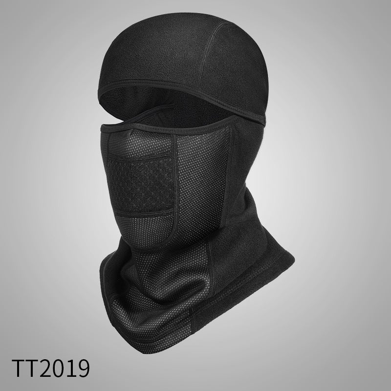 Winter Riding Warm Mask Bicycle Motorcycle Headgear Windproof Cold-proof Face Protection Ski Mask Scarf TT2019 black double-sided fleece