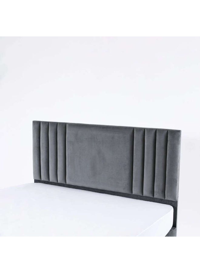 Pan Home King Size | Polina Bed | Grey | Velvet Material | Tufted | 200Cm L X 180Cm W X 125Cm H - Image 5