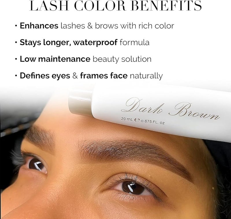 DLUX PROFESSIONAL Korean Eyebrow Color Kit Dark Brown – Professional Brow Color for Women, Eyebrow Color for Natural Looking Brows, Long-Lasting Brow Color for Salon & Home - Image 3