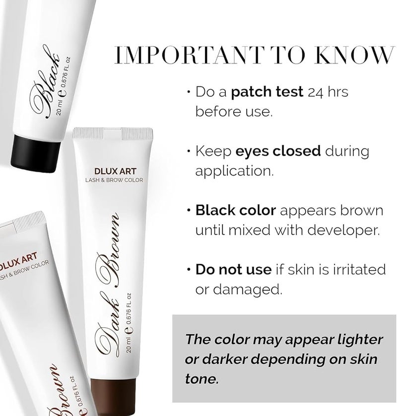 DLUX PROFESSIONAL Korean Eyebrow Color Kit Dark Brown – Professional Brow Color for Women, Eyebrow Color for Natural Looking Brows, Long-Lasting Brow Color for Salon & Home - Image 5