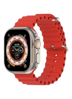 HuHa Band Ocean Silicone Watch Band For Apple Watch ultra 49mm / Series 8/7 45mm / SE 2/6 / SE / 5/4 44mm Red