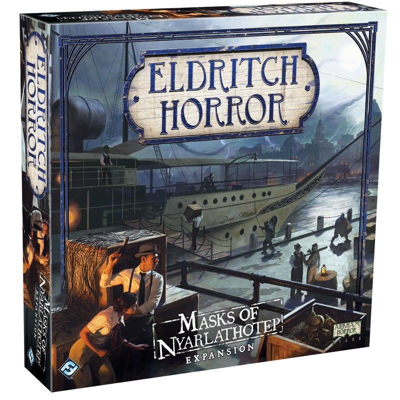 Asmodee Eldritch Horror Masks of Nyarlathotep Board Game EXPANSION - Unmask an Ancient Horror and Save Humanity! Mystery Game for Adults, Ages 14+, 1-8 Players, 2-4 Hour Playtime, Made by Fantasy Flight Games - Image 1