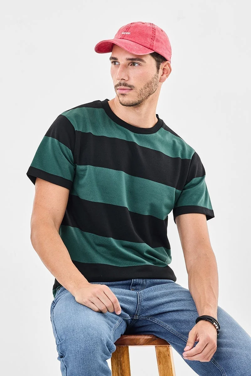 سنيتش تي شيرت بقصة عادية مخطط