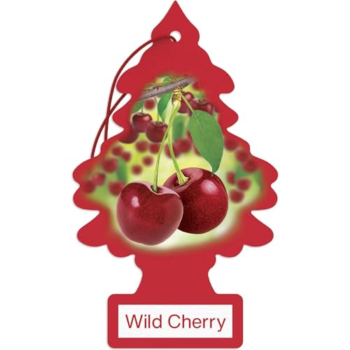 LITTLE TREES Car Air Freshener Hanging Paper Tree for Home or Car Wild Cherry Pack of 6 - Image 1