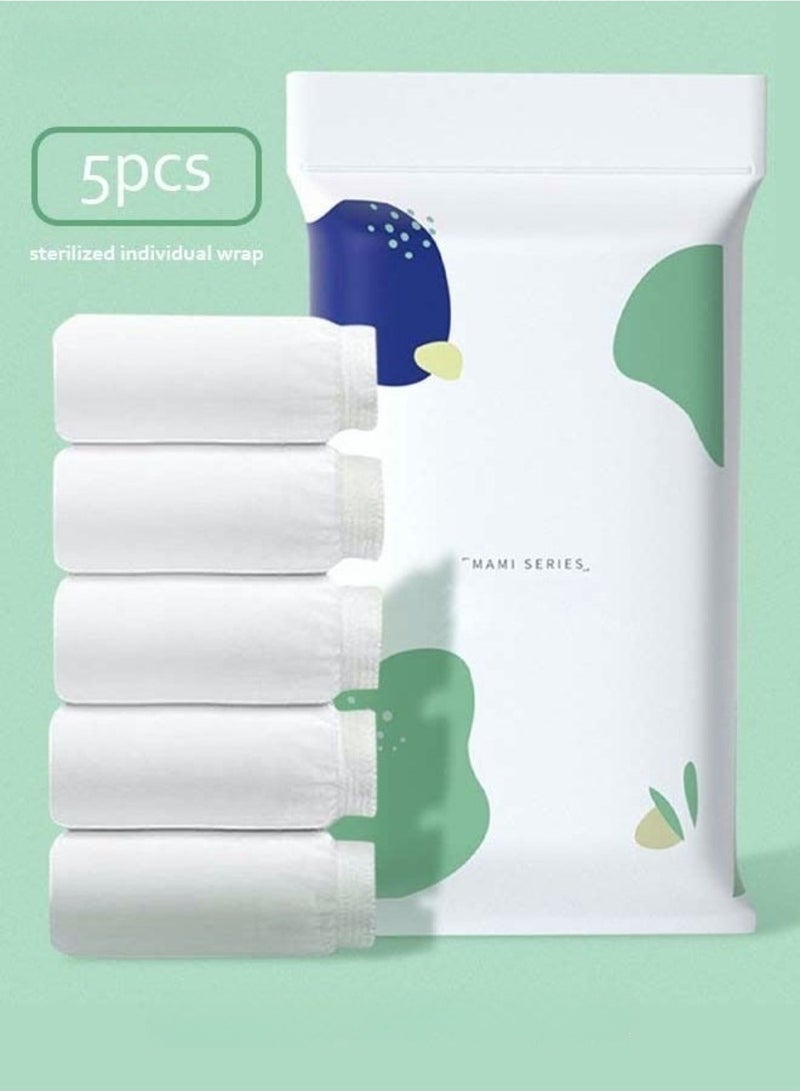 5 packs of women's disposable briefs for pregnant women, postpartum sterile high elastic panties, mid-waist sanitary soft panties, individually wrapped panties, white 2xl size (65-75KG)  - Image 1