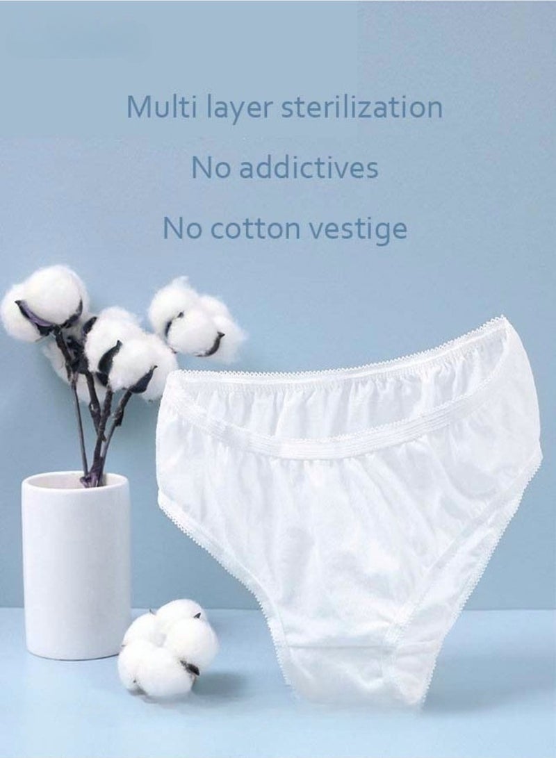5 packs of women's disposable briefs for pregnant women, postpartum sterile high elastic panties, mid-waist sanitary soft panties, individually wrapped panties, white 2xl size (65-75KG)  - Image 2
