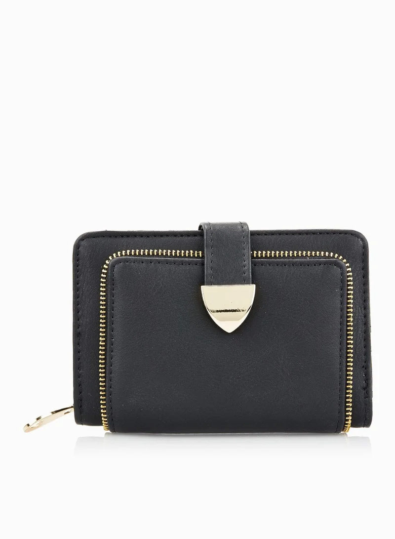 Ginger Zipper Buckled Purse