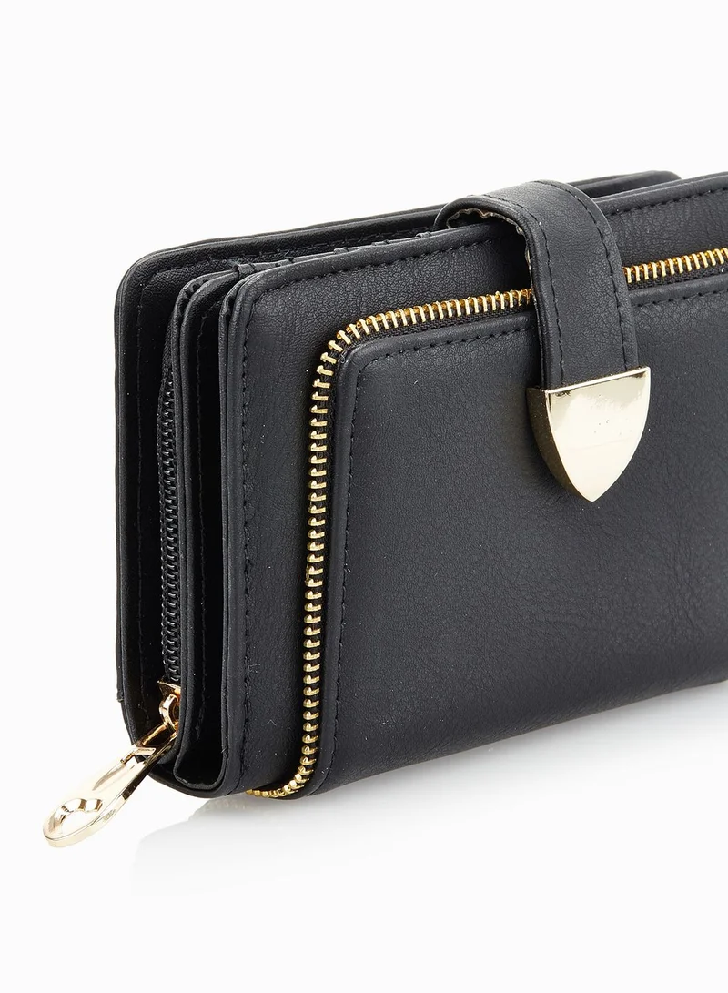 Ginger Zipper Buckled Purse