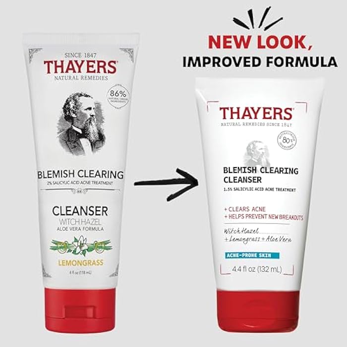 THAYERS Blemish Clearing Face Cleanser with 1.5% Salicylic Acid, Acne Treatment Face Wash, Soothing and Non-Stripping Skin Care, 4.4 Fl Oz - Image 2