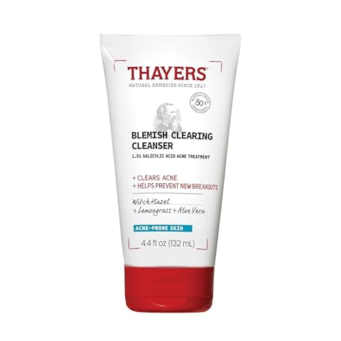 THAYERS Blemish Clearing Face Cleanser with 1.5% Salicylic Acid, Acne Treatment Face Wash, Soothing and Non-Stripping Skin Care, 4.4 Fl Oz - Image 1